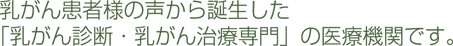 乳がん診断・乳がん治療専門